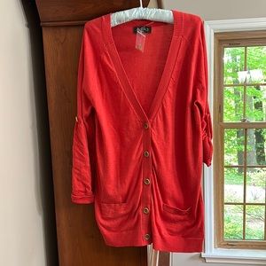 Womens long sleeve button down sweater